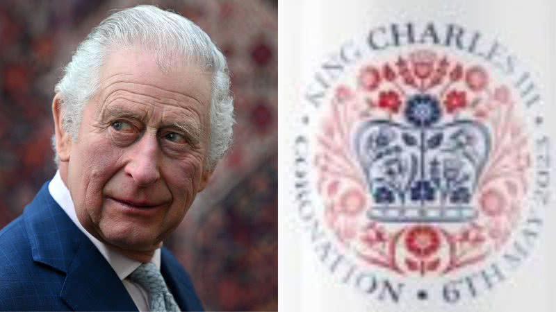 Á esquerda imagem de rei Charles III e à direita imagem de logomarca - Getty Images e Divulgação / Palácio de Buckingham