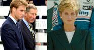 Montagem com fotografia de William e Charles e Diana - Getty Images