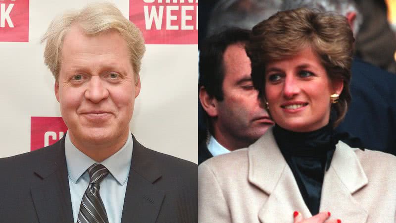 Montagem mostra Charles Spencer e a irmã, Diana - Getty Images