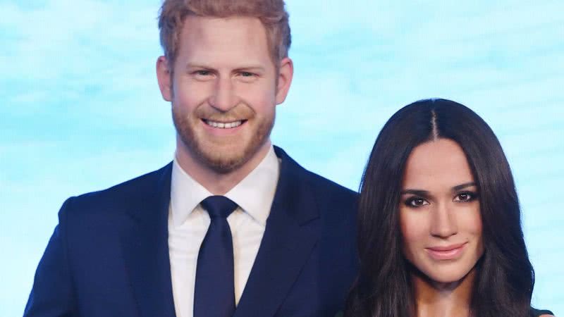 Estátuas de Harry e Meghan no Madame Tussauds, em Londres, no ano de 2018 - Getty Images