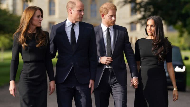 Kate, William, Harry e Meghan após a morte da rainha Elizabeth - Getty Images