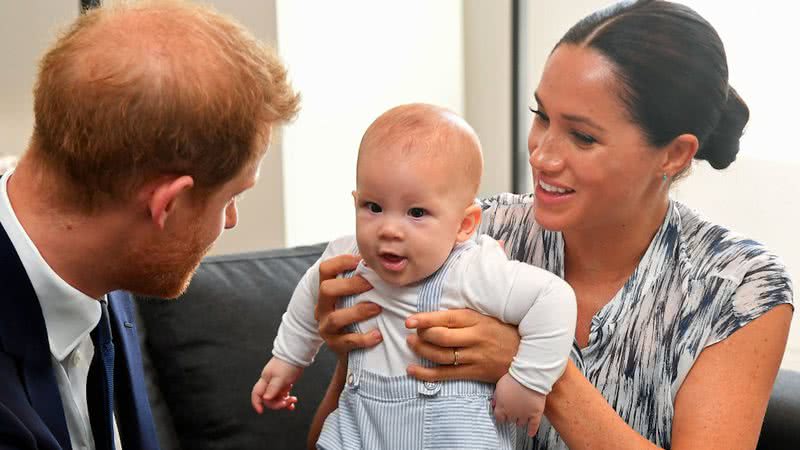 Fotografia de Harry e Meghan com seu primogênito, o pequeno Archie - Getty Images