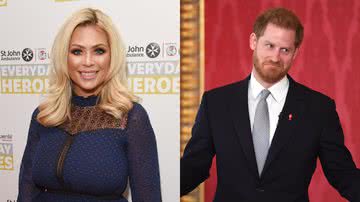 A modelo britânica Nicola McLean e o príncipe Harry, em colagem - Getty Images