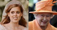 Montagem com fotografia da princesa Beatrice e Elizabeth II - Divulgação/Instagram/@theroyalfamily/Benjamin Wheeler / Getty Images