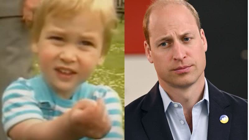 Foto do príncipe William na infância e fotografia recente - Divulgação/The Royal Family Channel/Youtube / Getty Images