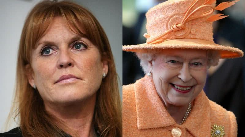 Montagem de fotografia de Sarah Ferguson e Elizabeth II - Getty Images