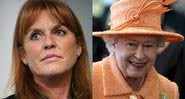 Montagem de fotografia de Sarah Ferguson e Elizabeth II - Getty Images