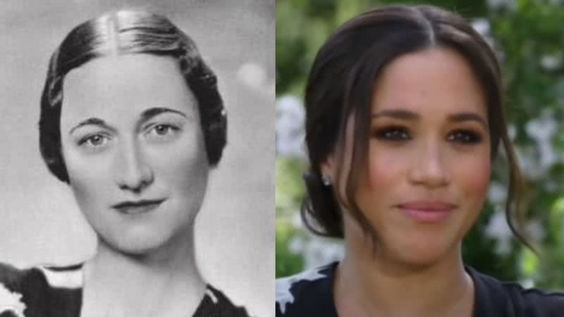 Fotografia de Wallis Simpson, ao lado de foto de Meghan Markle - Wikimedia Commons / Divulgação/NBC News