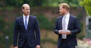 William e Harry no dia da cerimônia de inauguração da estátua de Diana - Getty Images