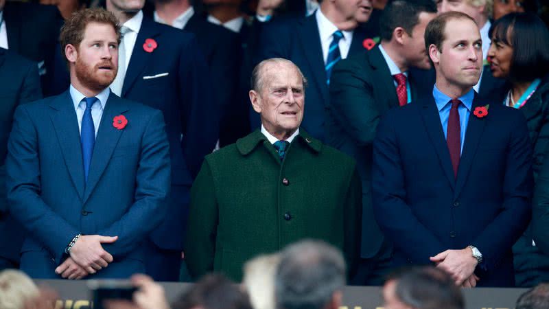 Harry, Philip e William no ano de 2015 - Getty Images