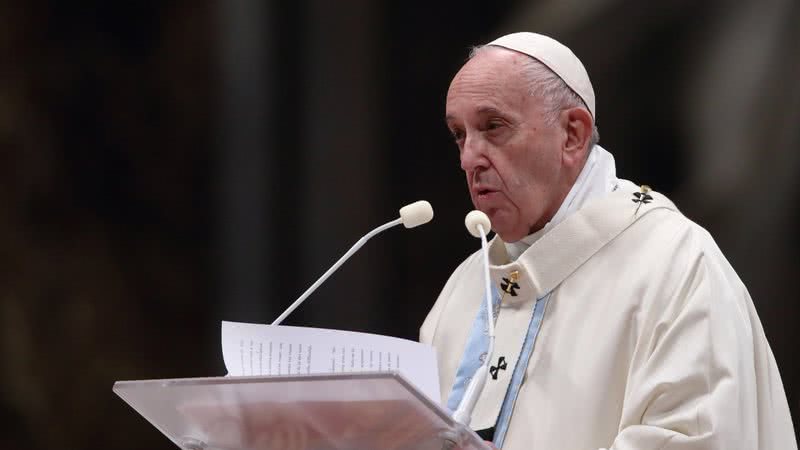 Imagem do papa Francisco discursando - Getty Images