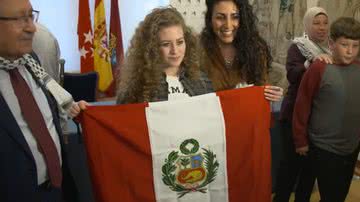 Ahed Tamimi em evento - Divulgação/ Youtube/ El País