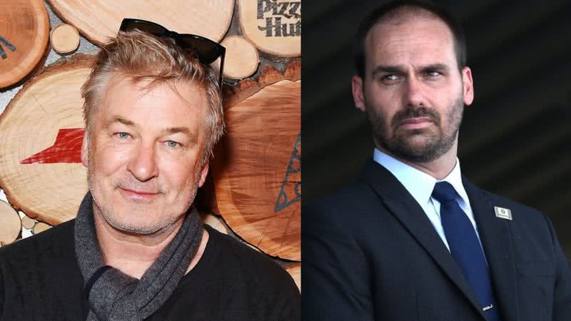 O ator Alec Baldwin e o deputado federal Eduardo Bolsonaro - Getty Images