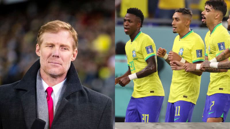 Alexi Lalas (esq.) Vinícius Júnior, Raphinha, Lucas Paquetá (dir.) - Getty Images