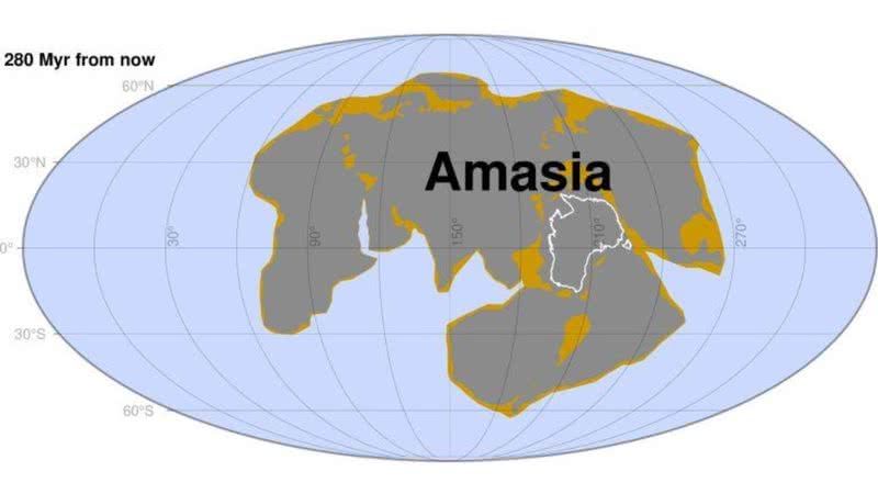 Desenho mostrando mapa da Amásia - Divulgação/ National Science