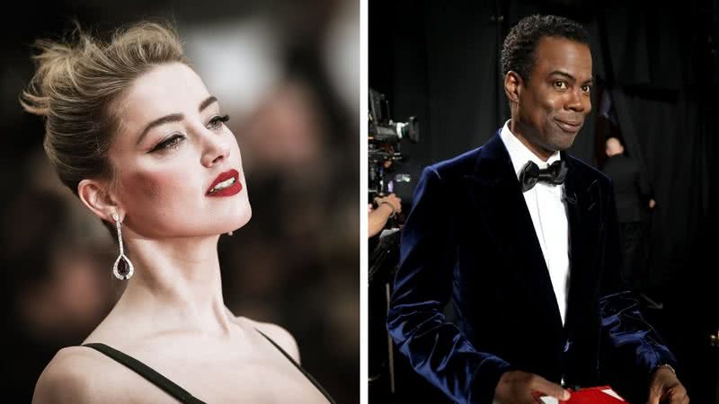 A atriz Amber Heard e o comediante Chris Rock - Getty Images