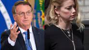 O presidente Jair Bolsonaro e a atriz Amber Heard - Getty Images