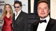 Em montagem: Amber Heard, Johnny Depp e Elon Musk - Getty Images