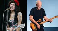 A cantora Amy Winehouse e David Gilmour, do Pink Floyd - Getty Images