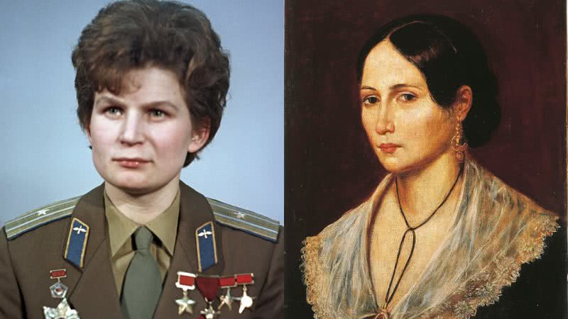 Valentina Tereshkova (à esqu.) e Anita Garibaldi (à dir.) - Creative Commons e Domínio Público