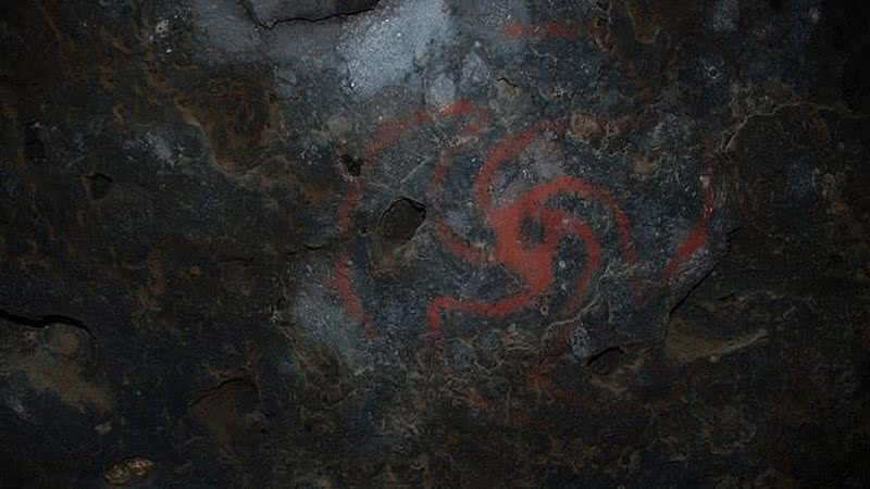 Arte rupestre encontrada na caverna - Divulgação