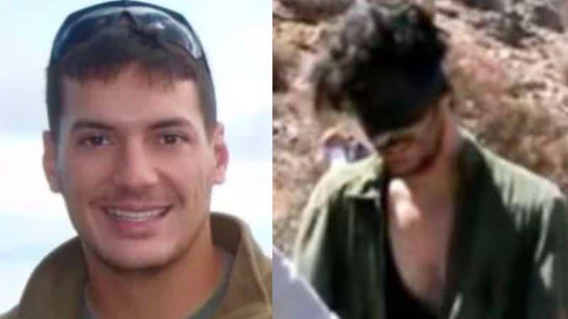 Montagem mostrando Austin Tice antes do sequestro, e durante um vídeo divulgado por seus captores - Divulgação/ FBI