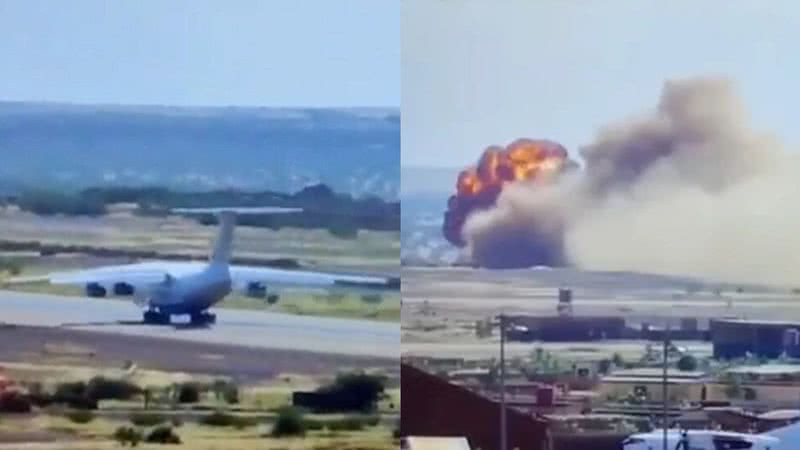 Momento em que o avião explode - Reprodução/Vídeo