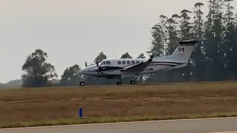 Imagem do avião momentos antes da queda - Divulgação/ Vídeo/ R7