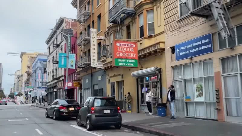 Parte do bairro de Tenderloin em novembro de 2021 - Divulgação / YouTube / Nick Johnson