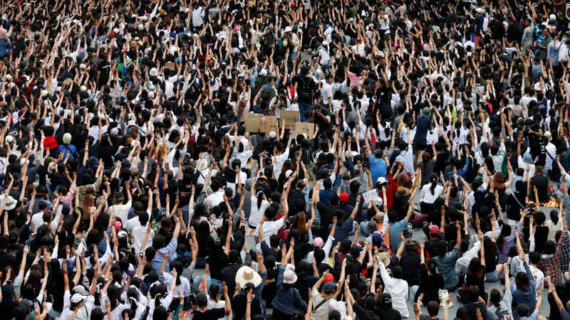 Manifestantes em Bangkok, Tailândia - Divulgação/Twitter