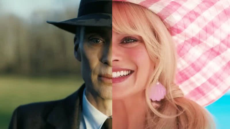 Imagem mistura os protagonistas de 'Oppenheimer' e 'Barbie' - Divulgação