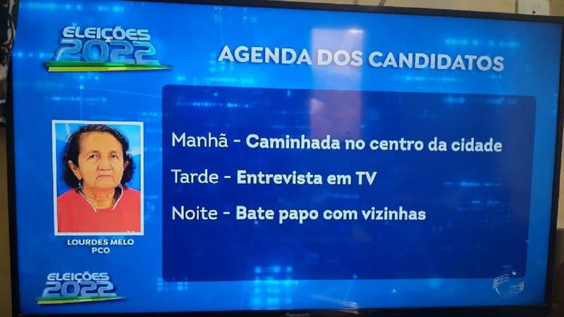 Agenda da candidata Lourdes de Mello - Reprodução