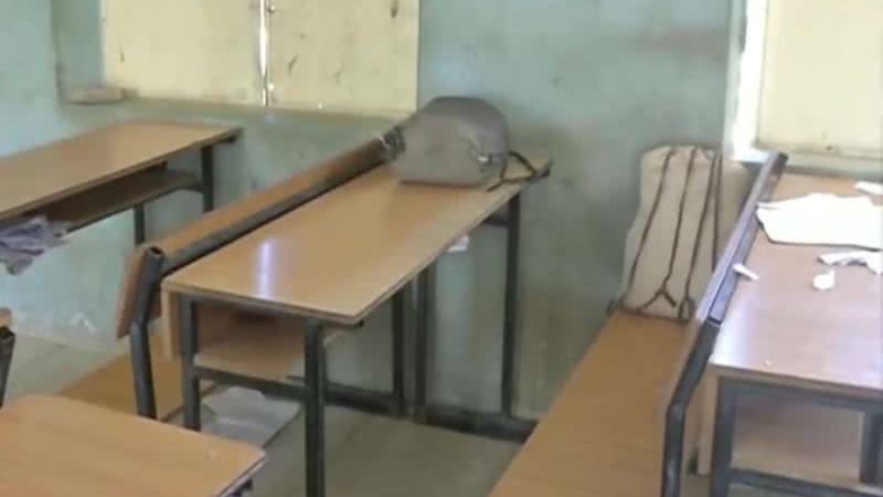 Imagem de sala de aula vazia, após sequestro anterior na Nigéria - Divulgação