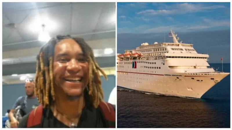 Jaylen Hill e imagem de navio - Reprodução/Redes Sociais