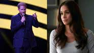 Príncipe Harry e Meghan Markle em "Suits", respectivamente - Getty Images e Divulgação/USA Network