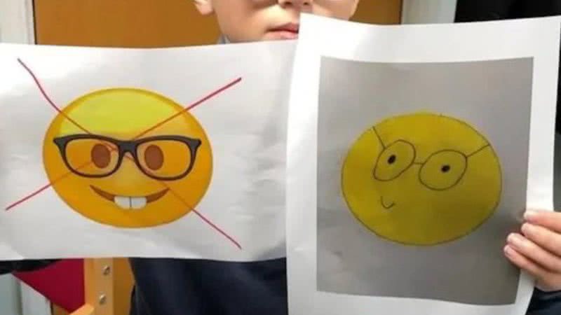 A sugestão do menino para o emoji de "nerd" - Reprodução/Redes Sociais/X/@Rap