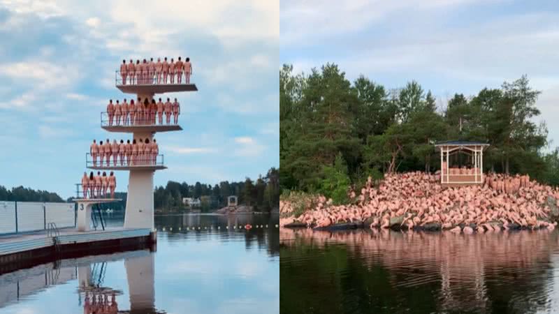 Imagens do ensaio realizado no último sábado, 15 - Reprodução/Redes Sociais/@spencertunick