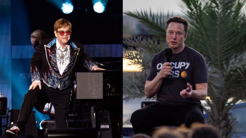 Elton John e Elon Musk, respectivamente - Getty Images