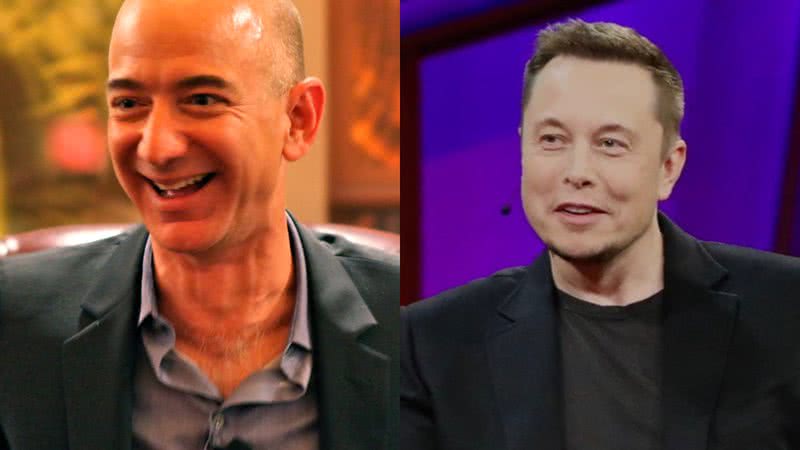 Fotografias de Jeff Bezos e Elon Musk, respectivamente - Creative Commons/ Wikimedia Commons