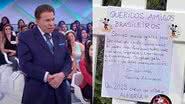 Silvio Santos e o bilhete, respectivamente - Reprodução/Vídeo/YouTube/Programa Silvio Santos e Fábia Oliveira/Em Off