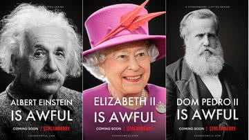 Einstein, Elizabeth II e Dom Pedro II em pôster de série da Netflix - Reprodução