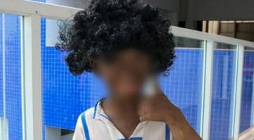 Estudante do colégio fazendo 'blackface' - Divulgação/Redes Sociais/Colégio Adventista