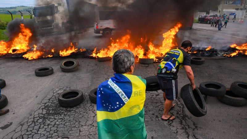 Bloqueio de estrada em Varginha - Getty Images