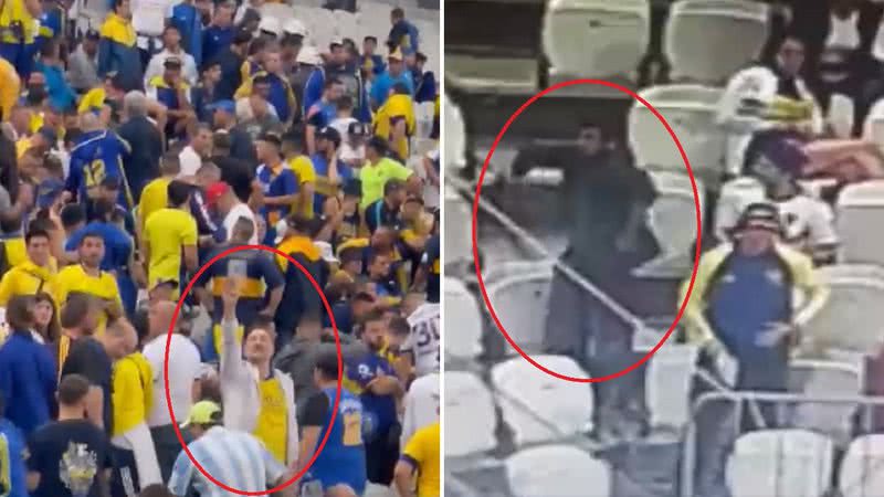 Torcedores do Boca Juniors foram flagrados imitando macaco e fazendo gesto nazista - Divulgação/ Redes Sociais