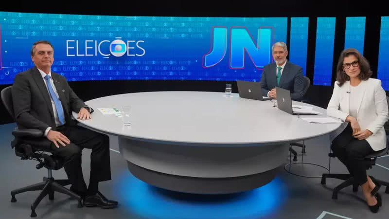 Bolsonaro durante entrevista no Jornal Nacional, da TV Globo - Divulgação/TV Globo