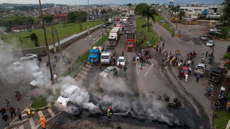 Manifestantes bolsonaristas em Varginha - Getty Images