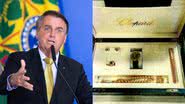 Jair Bolsonaro, ex-presidente do Brasil, e fotografia das joias - Getty Images / Reprodução