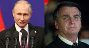 Fotografias de Vladimir Putin e Jair Bolsonaro - Getty Images