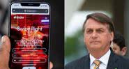 Imagem ilustrativa do Tinder e foto de Bolsonaro - Divulgação/Pixabay/solenfeyissa / Getty Images