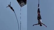 Imagens do momento que a corda se rompeu durante salto de bungee jump na Tailândia - Reprodução / Vídeo